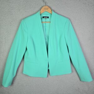 Nine West Blazer Mint Green 10 Tailored Stretch Workwear Career Chic